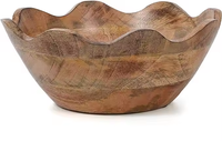 Bols décoratifs en bois sculpté à la main, poli, en racine naturelle, écologiques, design classique, pour la maison, les fêtes, les fruits, les salades et les collations