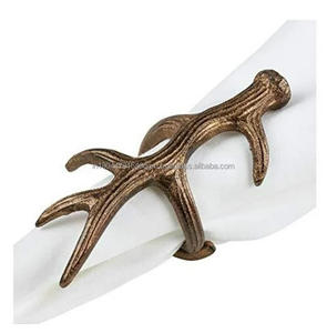 Ensemble de 4 anneaux de serviette en forme de bois de cerf, diamètre [indiquer le diamètre], pour restaurant, mariage, Noël - Product Image 1