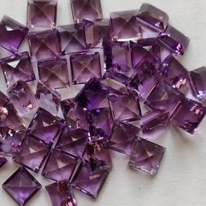 4mm Natural púrpura amatista princesa corte suelto precio al por mayor fabricante de piedras preciosas tienda en línea piedras para joyería tienda - Product Image 1