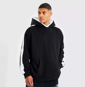 Sudaderas con capucha de invierno de peso pesado de gran tamaño personalizadas de alta calidad para hombres sudaderas con capucha de doble grosor patrón sólido para la temporada de otoño - Product Image 4