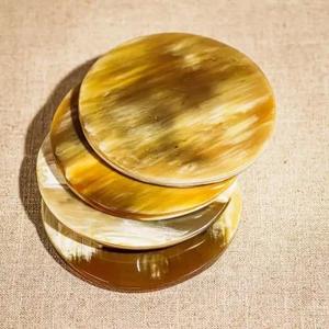 Natural Buffalo Horn <b>Table</b> <b>Coasters</b> Handmade Rustic Drink Accessories High Quality - Product Image 1