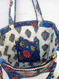 กระเป๋าช้อปปิงผ้าพิมพ์ลายสไตล์อินเดียสำหรับผู้หญิงแฟชั่นฤดูร้อนปักลายเหยือกฤดูหนาว - Product Image 5