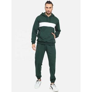Ensemble de survêtement de jogging 100% coton pour hommes OEM logo personnalisé 2 pièces vêtements de sport de gymnastique pantalons de survêtement écologiques à capuche grande taille - Product Image 1