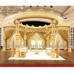 Majestuoso Mandap de Madera para Bodas Indias Arya, Hermosa Decoración de Mandap Maharani para Bodas Hindúes, Boda Real, Mandap Maharaja Texas - Product Image 5