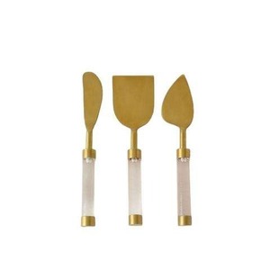 Ensemble de 3 couteaux, spatules et épandeurs à fromage en acier inoxydable avec manche rond en bois pour hôtel, maison et restaurant - Product Image 3