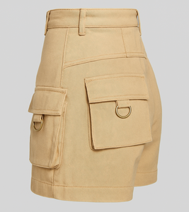 Pantalones cortos de cintura alta multicolores a la moda-Diseño de retales de estilo callejero para mujer - Product Image 5