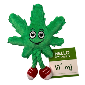 PAW:20 Lil' MJ, le jouet pour chat en forme de feuille de cannabis, mignon, en peluche, parodie de feuille de cannabis, avec herbe à chat et fonction de décoration d'étagère - Product Image 4