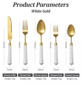 Ensemble de couverts de fantaisie solides de qualité supérieure avec poignée en marbre ensemble de couverts à poignée de conception robuste pour la décoration de maisons, de restaurants et d'hôtels - Product Image 6