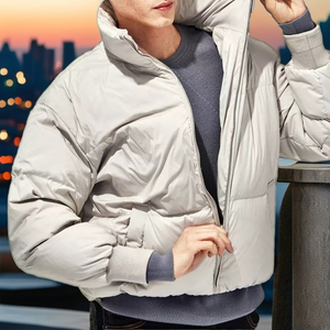 เสื้อโค้ทขนเป็ดแบบลำลองสำหรับผู้ชาย, เสื้อโค้ทขนแกะมีฮู้ดไซส์ใหญ่พิเศษอบอุ่นเนื้อผ้าฝ้าย - Product Image 4