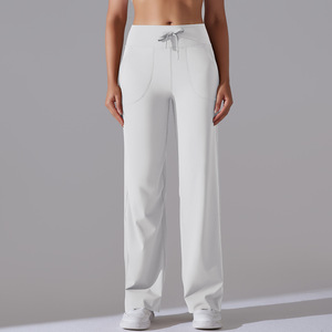 Nuevas mallas de Yoga de pierna ancha con bolsillos para mujer, mallas transpirables para entrenamiento físico, mallas de Yoga con cintura elástica para deportes - Product Image 2