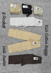 Salopette pour garçons, jeans baggy à jambes larges, en coton, denim tricoté à six poches, technique délavée, pantalons décontractés confortables - Product Image 2