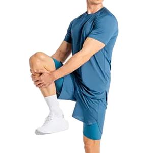 Conjunto de ropa informal de verano para hombre, camiseta de gran tamaño con logotipo personalizado y pantalones cortos lisos suaves de algodón, conjunto de 2 piezas para deportes y uso diario - Product Image 6