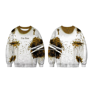 เสื้อสเวตเตอร์แขนยาวลำลองของผู้ชายเสื้อสเวตเชิ้ตผ้าฝ้ายสีพื้นพิมพ์ลายแบบระเหิดสำหรับฤดูหนาว - Product Image 6