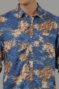 Manténgase Elegante y Cómodo con esta Camisa de Algodón Floral Transpirable para Hombre, de Manga Larga, Corte Regular, para Oficina y Uso Casual - Product Image 4