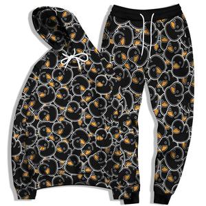 Otoño animales pato 3D impreso Sudadera con capucha traje hombres sudaderas pantalones de chándal moda Casual dos piezas chándal conjunto ropa de hombre - Product Image 5