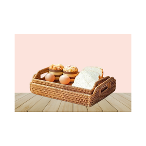 Bandeja de ratán moderna de diseño personalizado del fabricante de Vietnam para decoración rápida del hogar almacenamiento artesanal con entrega rápida - Product Image 2