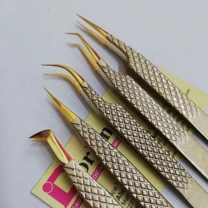 Professional Diamond Grip Nude Coated Stainless Steel <b>Eyelash</b> <b>Tweezers</b> for Precision Lash Measurement and Extension - Product Image 3