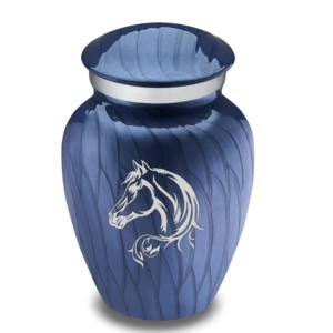 Urnes souvenir de couleur blanche en aluminium de haute qualité avec nouveau design de cheval et jante argentée - Product Image 3