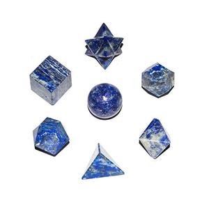 Prix d'usine direct pour l'ensemble de géométrie sacrée Lapis et pierres précieuses platoniques ensemble de cristaux dans une boîte en bois approvisionnement en cristaux - Product Image 4