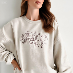 Sweats surdimensionnés à la mode pour femmes Sweats à capuche en molleton Pull à col rond Sweat en coton pour femmes - Product Image 6