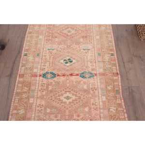 3.3x4.5 ft Rug, Vintage Turkish Rug, <b>Red</b> <b>Wool</b> Rug - Product Image 3