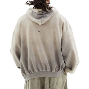 Nuevo 2025 moda alta calidad peso pesado sólido pulóver Sudadera con capucha Streetwear Sun Faded Hoodie para hombres mejor calidad Algodón - Product Image 3