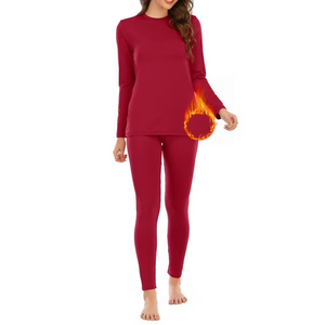 <b>Women's</b> 100% Cotton <b>Thermal</b> Suits Solid Color Breathable Quick Dry Fitness Use All Seasons for Sale - Product Image 1