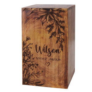 Personalized Wooden Urn <b>Box</b> for Human Ashes Cremation Urn Custom Engraved <b>Memorial</b> Urn for Adults & Pets - Product Image 1