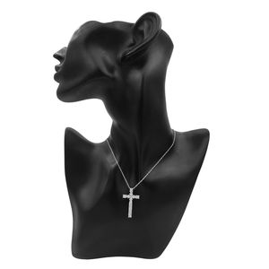 Collar con Colgante de Cruz de Diamante Natural Blanco Baguette Cristiano de 1.13 Ct, Cadena de Plata de Ley, Precio al por Mayor - Product Image 3