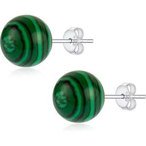 Pendientes Colgantes de Malaquita para Niños con Aspecto Elegante, Plata de Ley Chapada en Oro, Engaste de Bisel, Regalo de Aniversario de Bodas, Joyería - Product Image 3