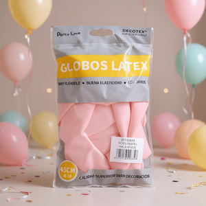 <b>Party</b> Love Latex Balloons 45cm <b>Pastel</b> Pink 6pcs <b>Bag</b> Decorations - Product Image 3