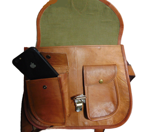 Sac de selle en cuir véritable pour femmes et filles Style indien 12 \ "Sac à main - Product Image 2