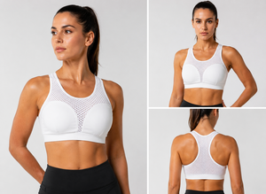 Soutien-gorge de sport en maille pour femme avec coussinets amovibles en plastique rigide, dos nageur, pour fitness et protection thoracique MMA - Product Image 3