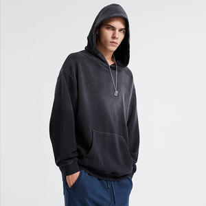 OEM hauteur qualité hommes sweat 100% coton poids lourd bouffée fabricants de vêtements imprimés surdimensionnés pulls à capuche - Product Image 5