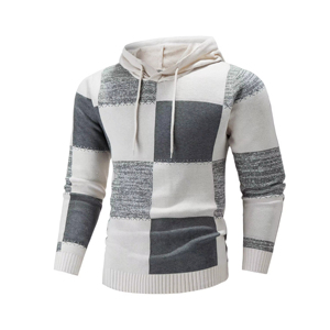 Suéter de punto a cuadros para hombre con estilo, diseño de bloque de Color, suéter de invierno cálido, Jersey informal de manga larga personalizable a la moda - Product Image 4