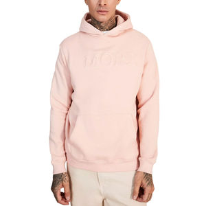 Sweat à capuche en relief à manches longues pour hommes confortable 100% coton hiver teint en tissu usé de haute qualité avec logo personnalisable - Product Image 1