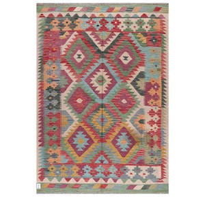 พรมกิลิมไมมาณา อัฟกานิสถาน ขนาด 243 x 172 ซม. ชุดพรมพื้นเมืองแบบดั้งเดิมของอัฟกานิสถาน - Product Image 1