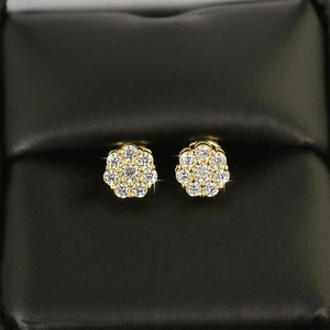 Luxurious 925 Sterling Silver <b>Stud</b> <b>Earrings</b> Beautiful VVS Lab Grown Diamond Cluster <b>for</b> <b>Men</b> and Women Jewelry Making - Product Image 3