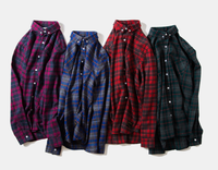 Chemises en flanelle à carreaux tie-dye pour hommes, coupe slim décontractée ou coupe classique à manches longues ainsi que col à manches courtes, de taille demandée...