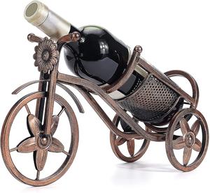 Golden Finished Metal Bicycle Design Wine Bottle Holder for Bar Hotel Restaurant Hot Selling Decorative Bar <b>Accessories</b> - Product Image 5