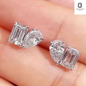 Boucles d'oreilles en diamant de qualité VVS cultivé en laboratoire avec or rose 18 carats certifié IGI, pour un usage quotidien, diamant américain - Product Image 2