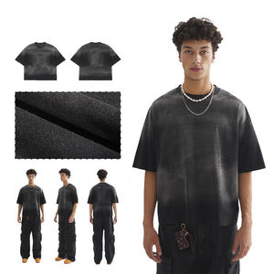 Boxy Heavyweight 300g Fabric <b>Weight</b> Eco-Friendly Breathable 100% Cotton Men's T-Shirt Luxury Vintage Regular Fit Custom <b>Blank</b> - Product Image 5