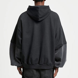 Sweat à capuche à double manches pour hommes Acid Washed Custom Oversized Plain Acid Vintage Washed Heavyweight Hoodie for Boys - Product Image 4