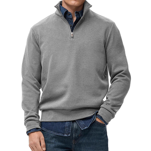 Sudadera Personalizada para Hombre, de Fibra de Bambú, Versátil, Informal, con Media Cremallera y Cuello Alto, para Otoño - Product Image 2