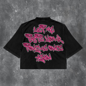 T-shirt à manches courtes col rond surdimensionné en satin 100% coton 220GSM poids lourd pour hommes, taille plus, impression sérigraphique - Product Image 5