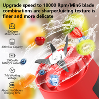 Portable En Acier Inoxydable Protéine Shaker Blender Tasse USB Rechargeable 400ml Électrique Juicer Smoothie Maker DC Moteur 6 Lames