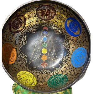 Bronze Copper Tin <b>Iron</b> Model <b>Crafts</b>-Sound Therapy Foot-Singing Bowls With Digital Etched Carving for Gifts - Product Image 1