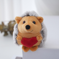 Mini porte-clés en peluche hérisson cœur d'amour 3D mignon, breloque de sac, pendentif animal en peluche doux et adorable, pour grossistes