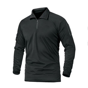 2023 New Design Men's Long Sleeve Shirts Custom <b>Logo</b> Solid 220 Grams Polyester/Cotton Knitted Anti-shrink Breathable OEM Service - Product Image 3