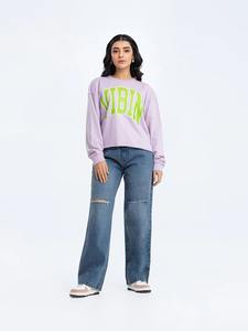 Sweatshirts en coton élégants pour femmes Tops décontractés des fabricants de vêtements en gros-pour l'hiver - Product Image 2